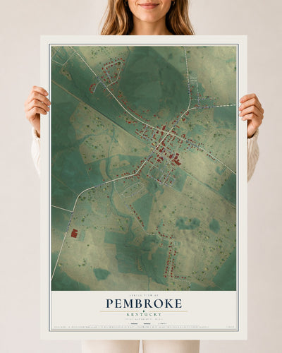 Map of Pembroke, Kentucky, 24 x 36 inch unframed archival matte print