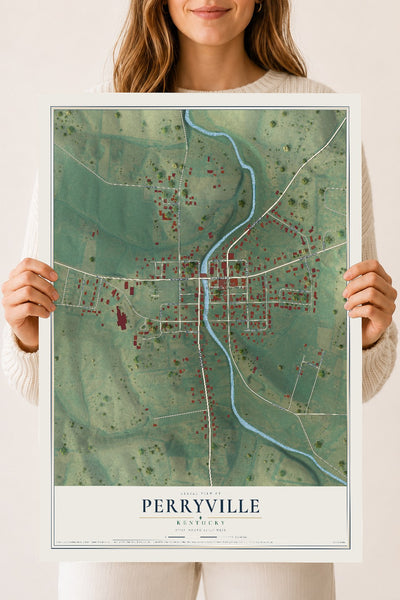 Map of Perryville, Kentucky, 18 x 24 inch unframed archival matte print