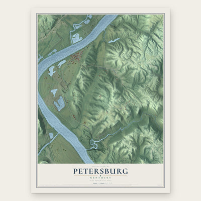 Petersburg, Kentucky map print, the full design