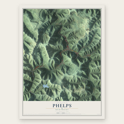 Phelps, Kentucky map print, the full design