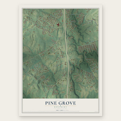 Pine Grove, Kentucky map print, the full design