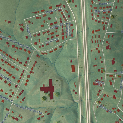 Close-up of the map of Pine Grove, Kentucky print showing street and building detail