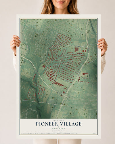 Map of Pioneer Village, Kentucky, 24 x 36 inch unframed archival matte print