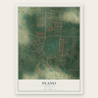 Plano, Kentucky map print, the full design