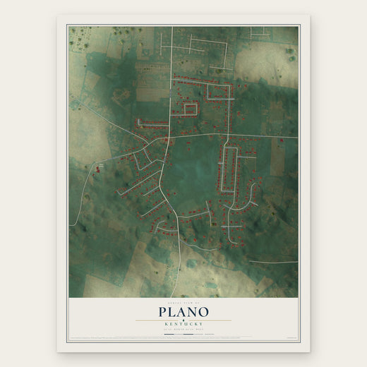 Plano, Kentucky map print, the full design