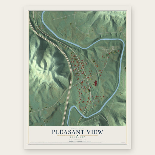 Pleasant View, Kentucky map print, the full design