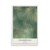 Map of Pleasureville, Kentucky, 12 x 18 inch unframed archival matte print