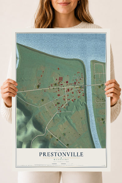 Map of Prestonville, Kentucky, 18 x 24 inch unframed archival matte print