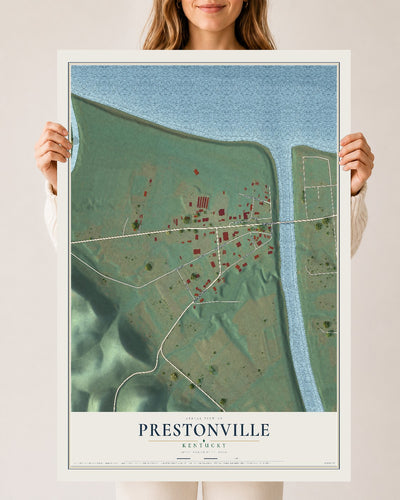 Map of Prestonville, Kentucky, 24 x 36 inch unframed archival matte print