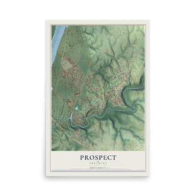Map of Prospect, Kentucky, 12 x 18 inch unframed archival matte print