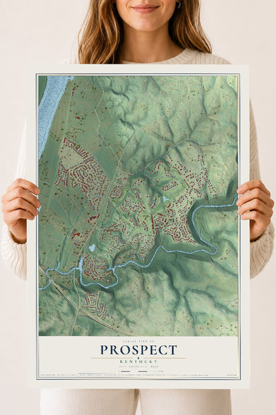 Map of Prospect, Kentucky, 18 x 24 inch unframed archival matte print