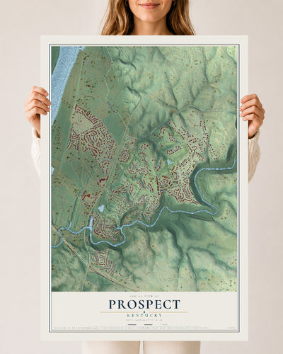 Map of Prospect, Kentucky, 24 x 36 inch unframed archival matte print
