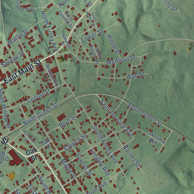 Close-up of the map of Providence, Kentucky print showing street and building detail