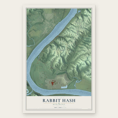 Rabbit Hash, Kentucky map print, the full design