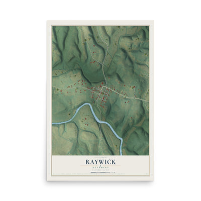 Map of Raywick, Kentucky, 12 x 18 inch unframed archival matte print