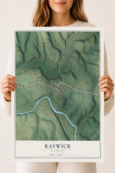 Map of Raywick, Kentucky, 18 x 24 inch unframed archival matte print
