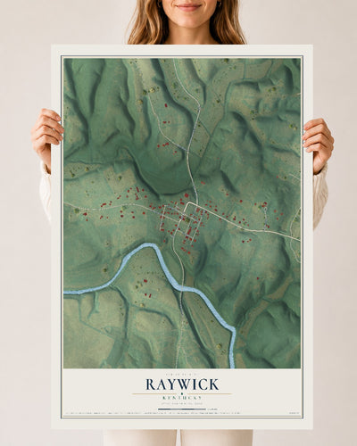 Map of Raywick, Kentucky, 24 x 36 inch unframed archival matte print