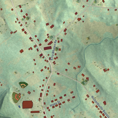 Close-up of the map of Richardsville, Kentucky print showing street and building detail