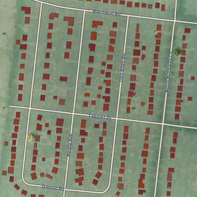Close-up of the map of Richlawn, Kentucky print showing street and building detail