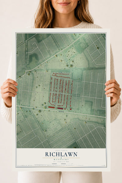 Map of Richlawn, Kentucky, 18 x 24 inch unframed archival matte print