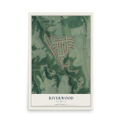 Map of Riverwood, Kentucky, 12 x 18 inch unframed archival matte print