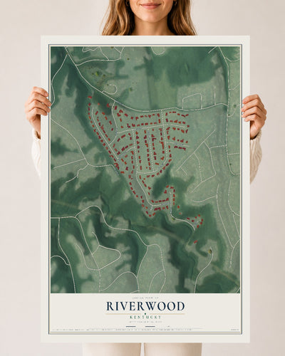 Map of Riverwood, Kentucky, 24 x 36 inch unframed archival matte print