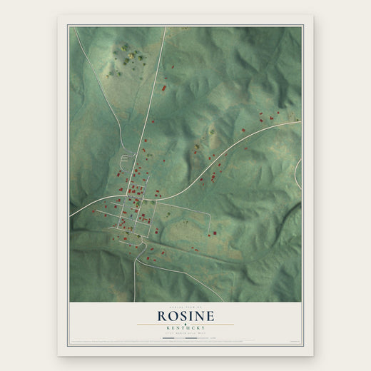 Rosine, Kentucky map print, the full design