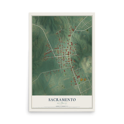 Map of Sacramento, Kentucky, 12 x 18 inch unframed archival matte print