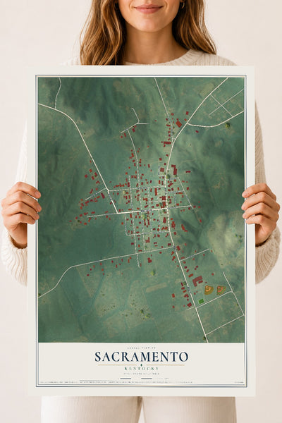Map of Sacramento, Kentucky, 18 x 24 inch unframed archival matte print