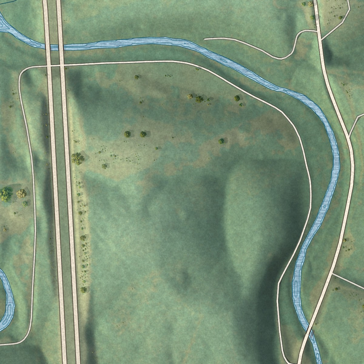 Close-up of the map of Sadieville, Kentucky print showing street and building detail