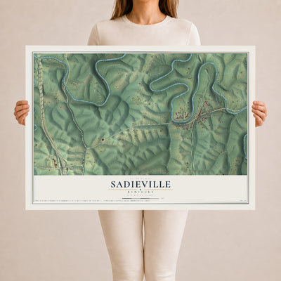 Map of Sadieville, Kentucky, 24 x 36 inch unframed archival matte print