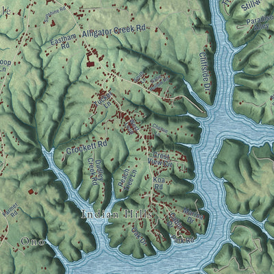 Close-up of the map of Salem, Russell County, Kentucky print showing street and building detail