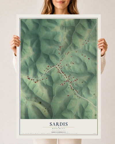 Map of Sardis, Kentucky, 24 x 36 inch unframed archival matte print
