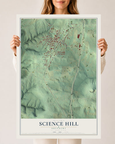 Map of Science Hill, Kentucky, 24 x 36 inch unframed archival matte print