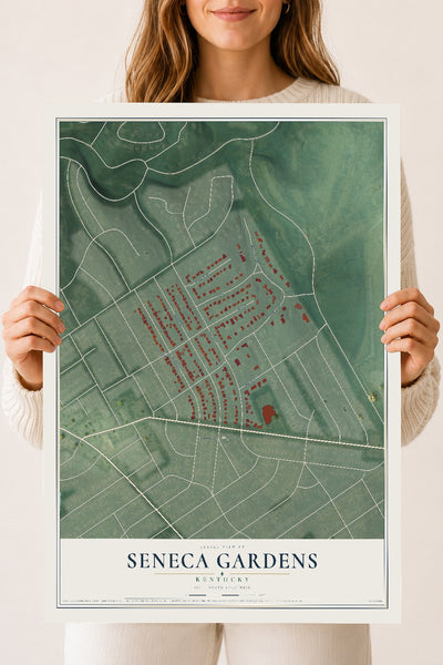 Map of Seneca Gardens, Kentucky, 18 x 24 inch unframed archival matte print