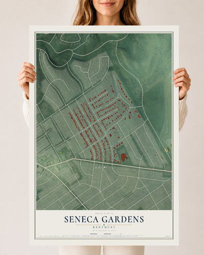 Map of Seneca Gardens, Kentucky, 24 x 36 inch unframed archival matte print