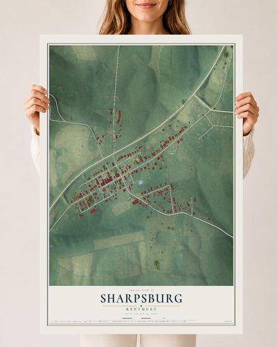 Map of Sharpsburg, Kentucky, 24 x 36 inch unframed archival matte print