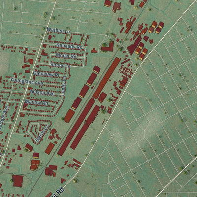 Second close-up of the map of Shively, Kentucky print showing more streets and buildings