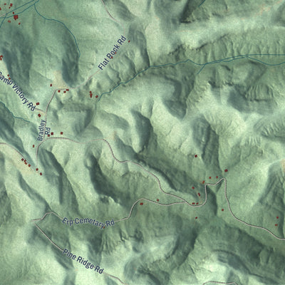 Close-up of the map of Shopville, Kentucky print showing street and building detail