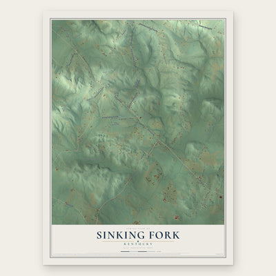 Sinking Fork, Kentucky map print, the full design