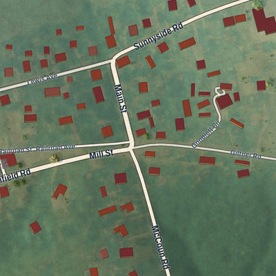 Close-up of the map of Smithfield, Kentucky print showing street and building detail
