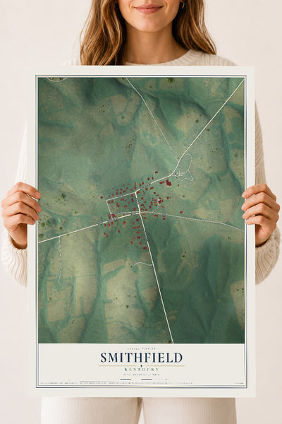 Map of Smithfield, Kentucky, 18 x 24 inch unframed archival matte print