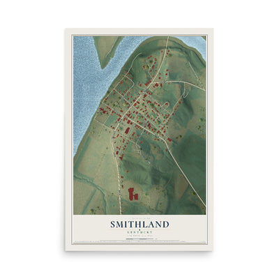 Map of Smithland, Kentucky, 12 x 18 inch unframed archival matte print