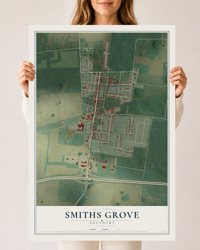 Map of Smiths Grove, Kentucky, 24 x 36 inch unframed archival matte print