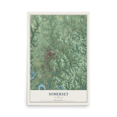 Map of Somerset, Kentucky, 12 x 18 inch unframed archival matte print