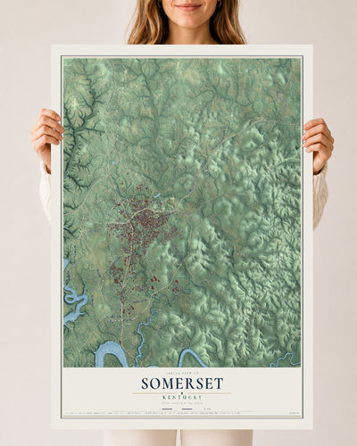 Map of Somerset, Kentucky, 24 x 36 inch unframed archival matte print