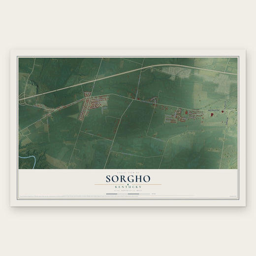 Sorgho, Kentucky map print, the full design