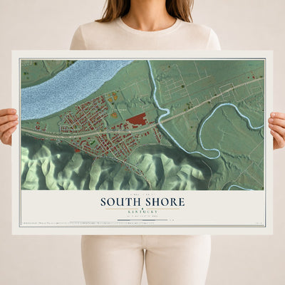 Map of South Shore, Kentucky, 18 x 24 inch unframed archival matte print