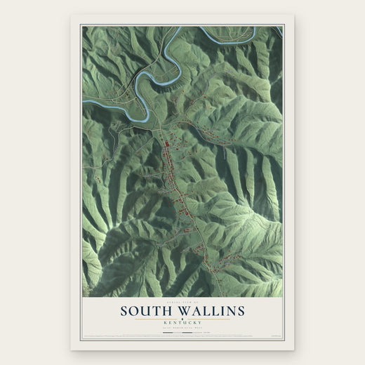 South Wallins, Kentucky map print, the full design