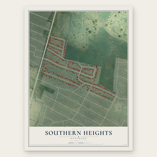 Southern Heights, Kentucky map print, the full design